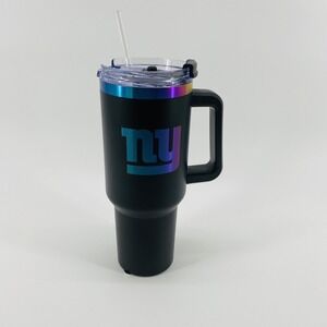 NFL New York Giants Black Iridescent Logo Insulated Travel Mug Tumbler 40oz